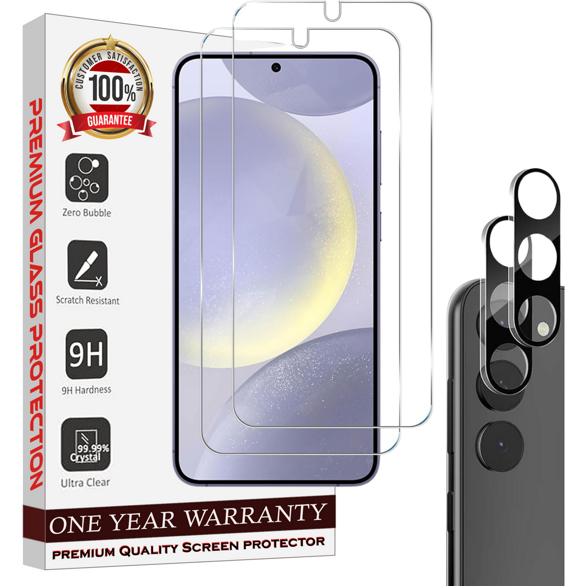 Entronix Case Screen Protector Bundle with Camera Cover for Samsung Galaxy S22 Plus Clear Built Anti Scratch, Bubble Free Easy Install,2 PACK - Entro Retail
