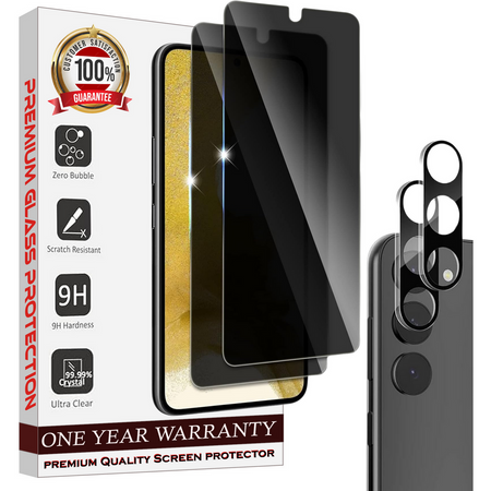 Entronix Case Privacy Screen Protector for Samsung Galaxy S24 Plus with Camera Lens [2+2], Anti-Spy Tempered Film - Entro Retail